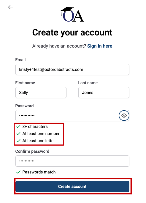 Create Account